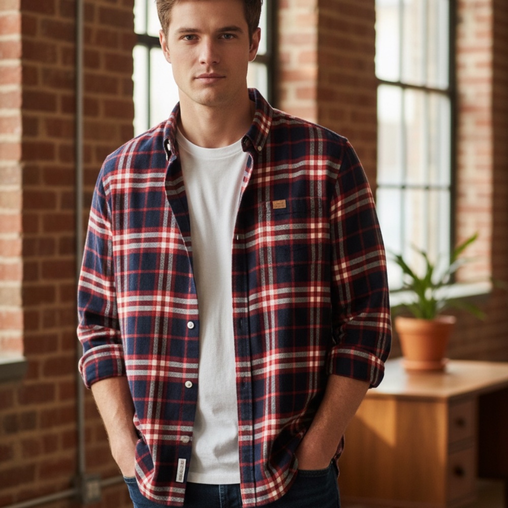 Simply Southern Red and Black Plaid Men's Shirt
